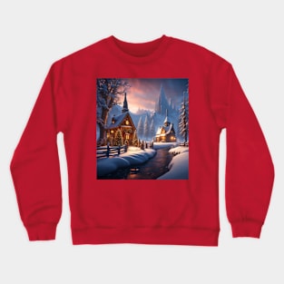 Snowy Country Scene Crewneck Sweatshirt